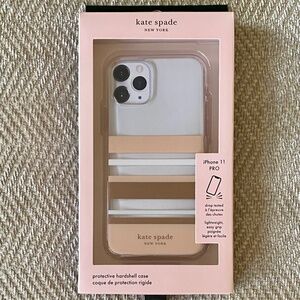 BRAND NEW Kate Spade iPhone 11 PRO Case (clear plastic, pink/rose, drop tested)